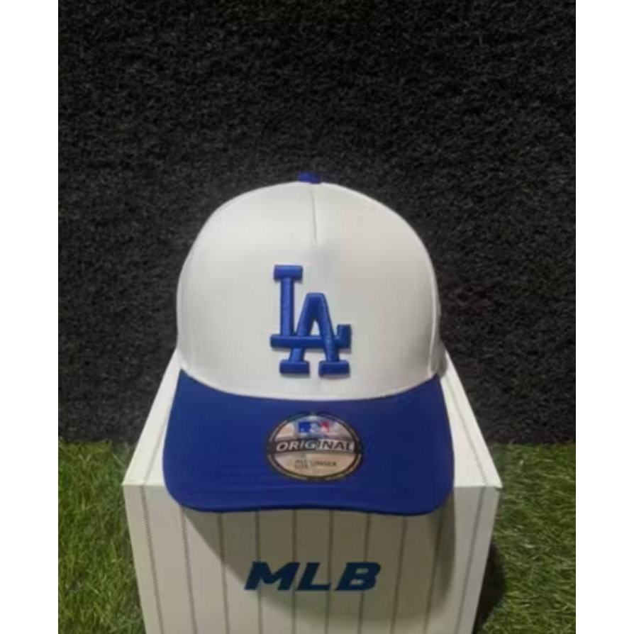 TOPI BASEBALL MLB LA SIMPLE ORIGINAL WHITE BLUE CAPS / TOPI BEST SELLER BISA COD / TOPI PRIA WANITA