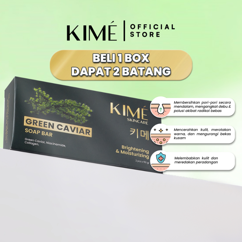 [NOT FOR SALE] - [Kime Official Skincare] Green Caviar Soap | Sabun KULIT CERAH ALAMI | Soap Bar Bri