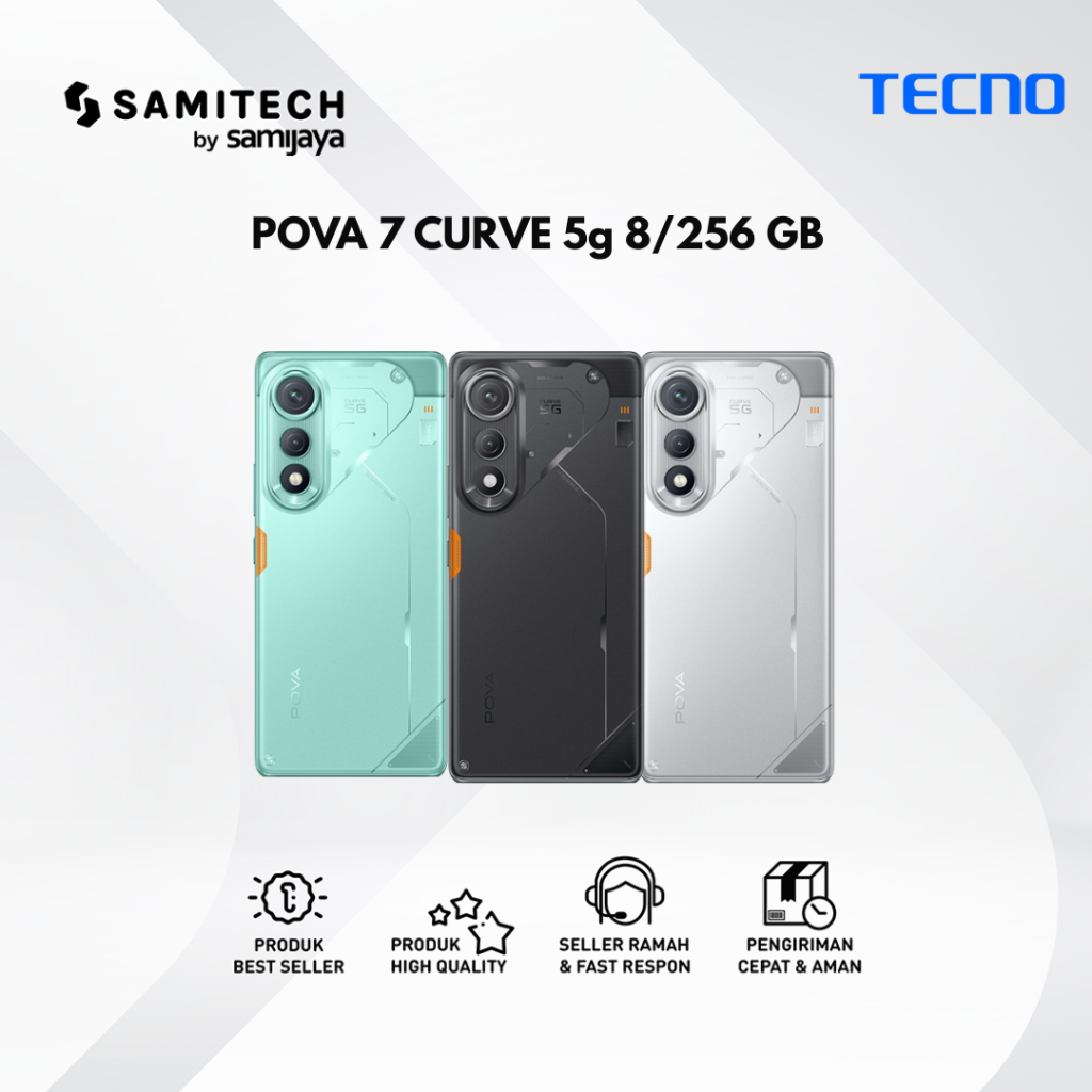 HP TECNO POVA 7 Curve 5G 8/256 RAM 8 INTERNAL 256 GB - BERGARANSI RESMI