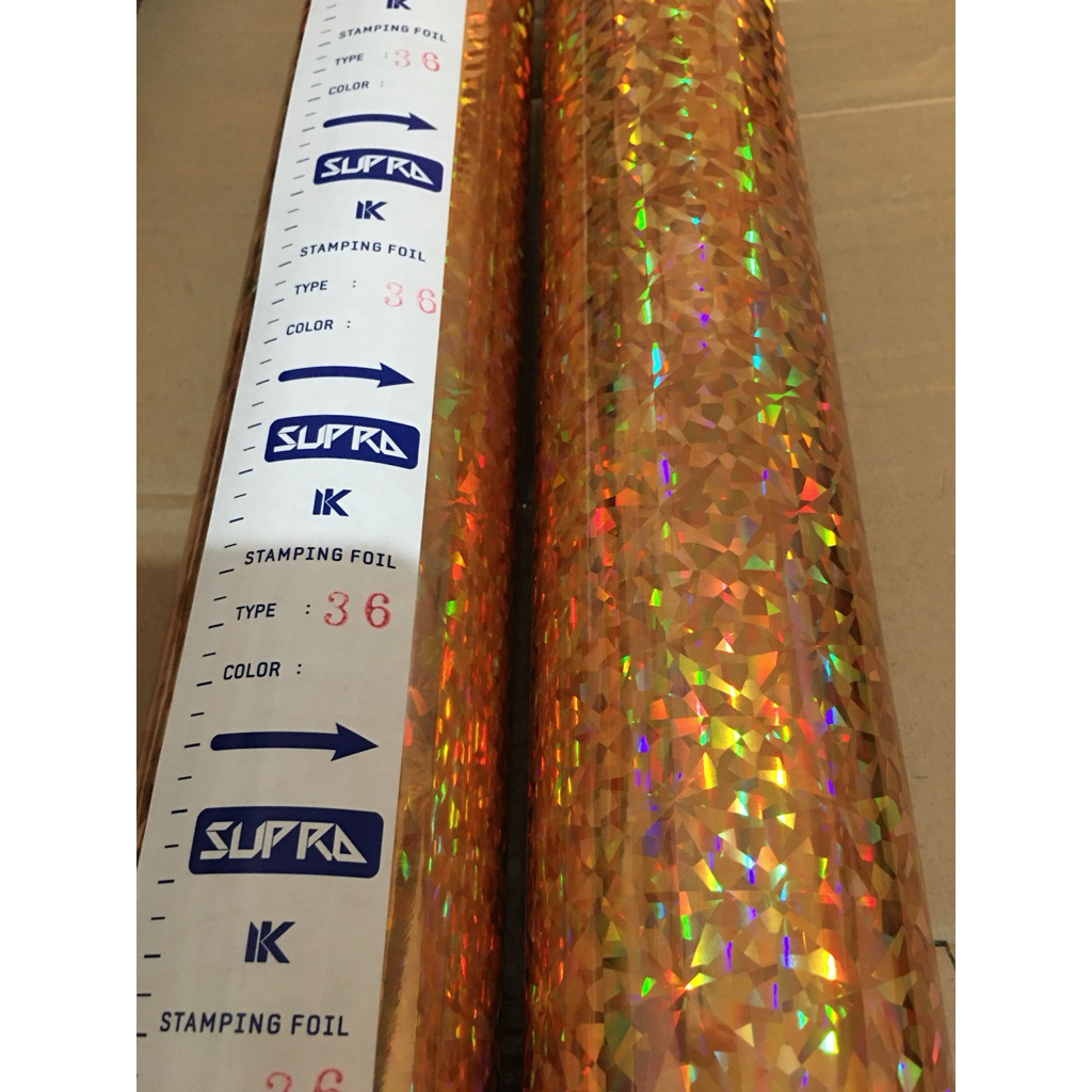 HOT STAMPING FOIL / HOT PRINT EMAS PECAH BELING