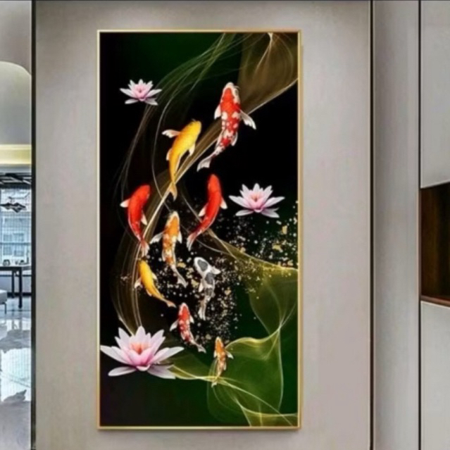 Lukisan Ikan Koi Modern Art