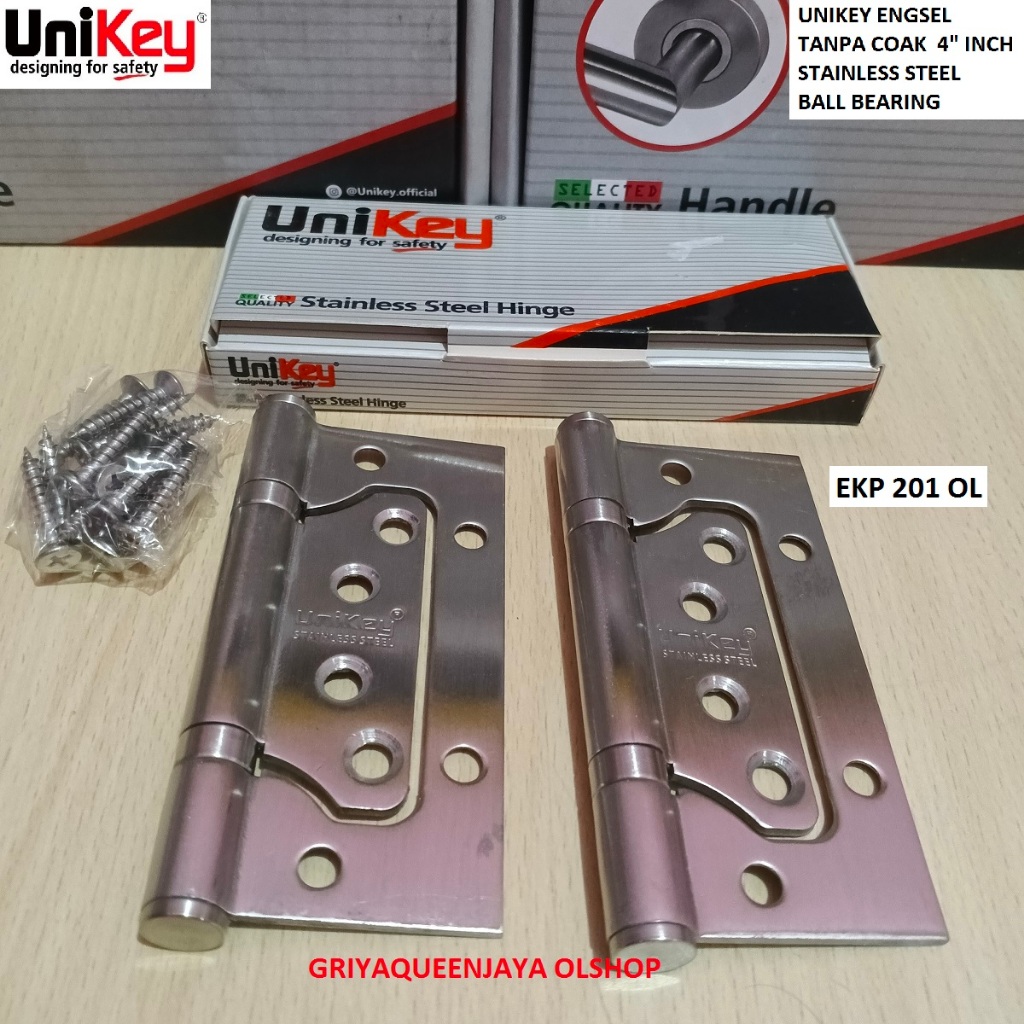 Engsel Unikey EKP 201 OL  4 inch Tanpa Coak Engsel Stainless
