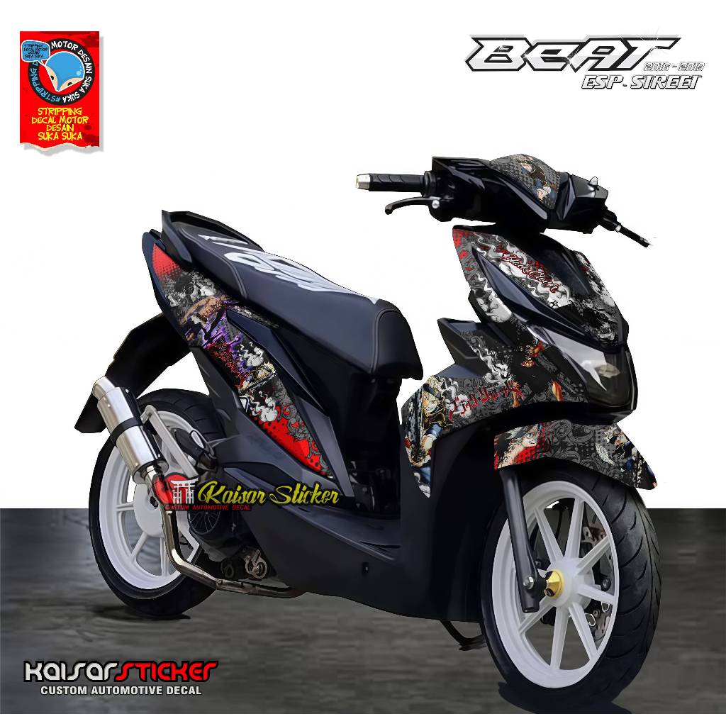 Decal Sticker Motor Full Body Stiker Honda All New Beat Esp - Street Tahun 2019 motif anime