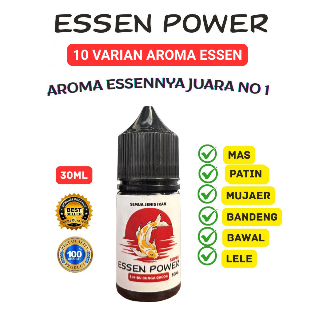Essen Power 30ml Esen Mancing Semua Jenis Ikan Mas Lele Nila Patin Gabus Bawal Paling Ampuh Pancing