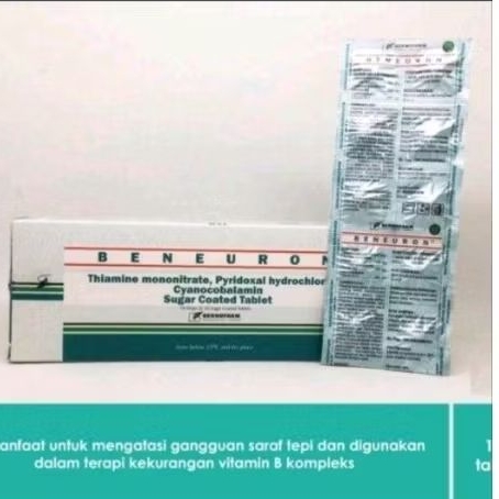 beneuron 100 tablet vitamin b1, b6 b12 cegah kesemutan