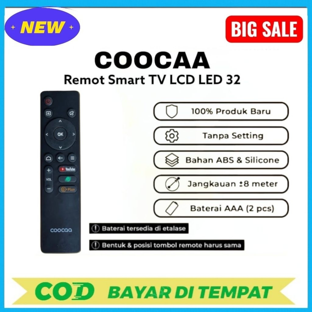 PROMO COOCAA REMOT TV COOCAA LED 32 INCH SMART TV REMOT COOCAA 32INCH