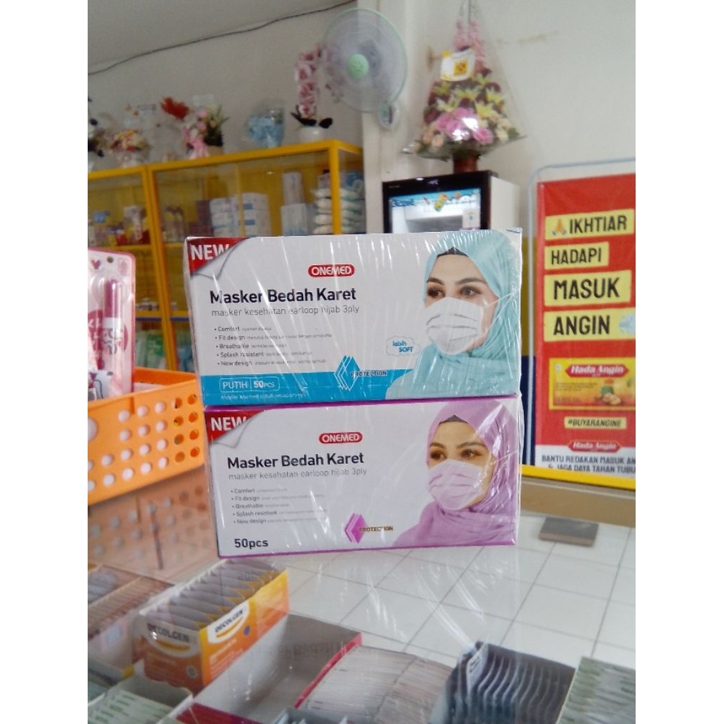 Masker bedah hijab onemed isi 50pcs
