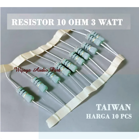 QTY 10 PCS RESISTOR 10 OHM 3 WAT PANASONIC 3W 10 OHM ORIGINAL PENGGANTI RESISTOR 2W 2 WATT
