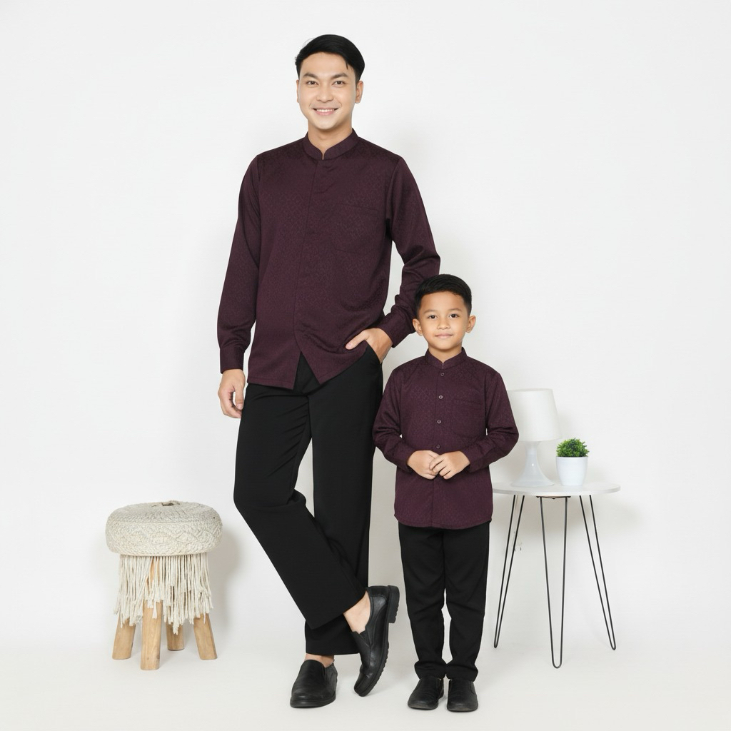 KOKO QURTA  COUPLE LILAC TERLARIS /  QURTA COUPLE LILAC / KOKO QURTA WARNA LILAC PREMIUM / QURTA PAK