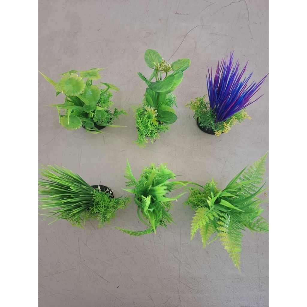 tanaman hias plastik aquarium 10cm sakkai random 1pcs