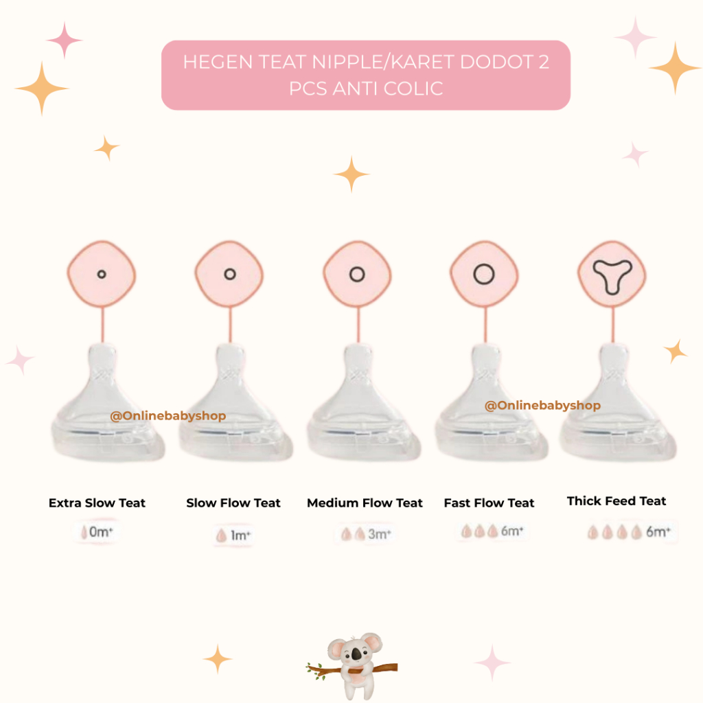 Hegen TeatThick Feed (2Pk) - Dot Botol Susu Bayi