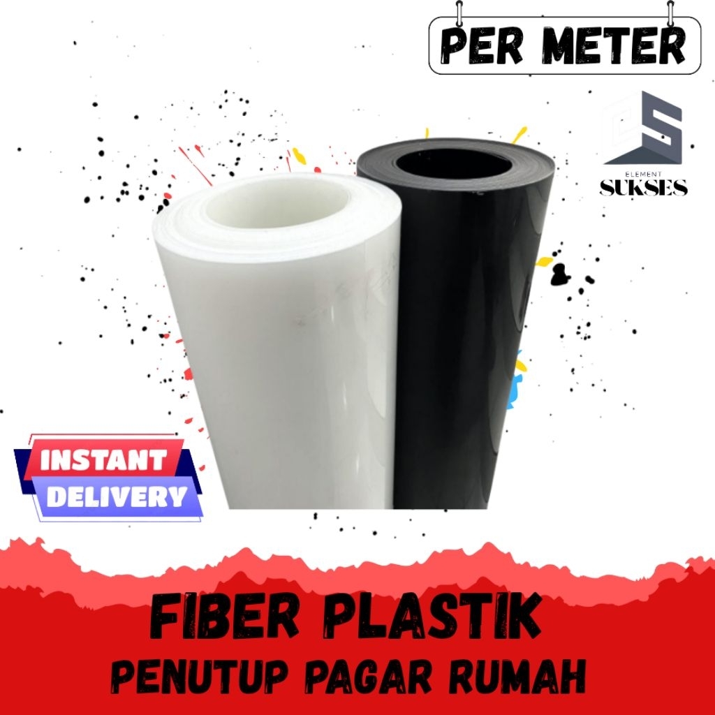 Fiber plastik penutup pagar rumah garis tebal awet. gloss  tebal 1mm
