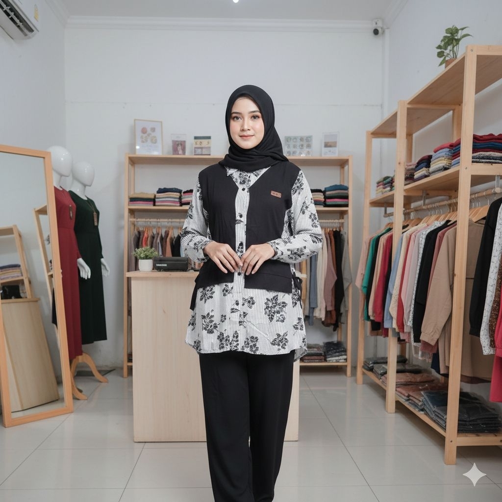 One Set Setelan Pojee Black