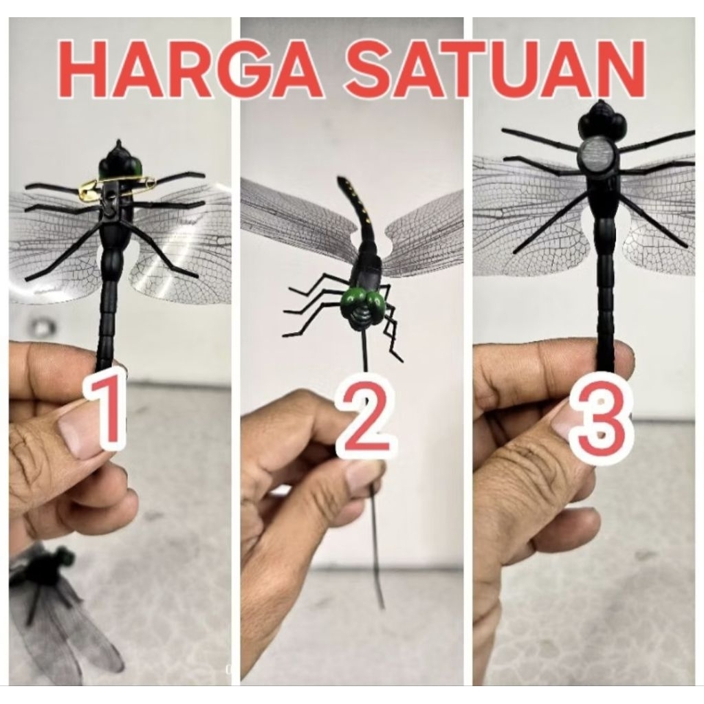 mainan hewan karet capung