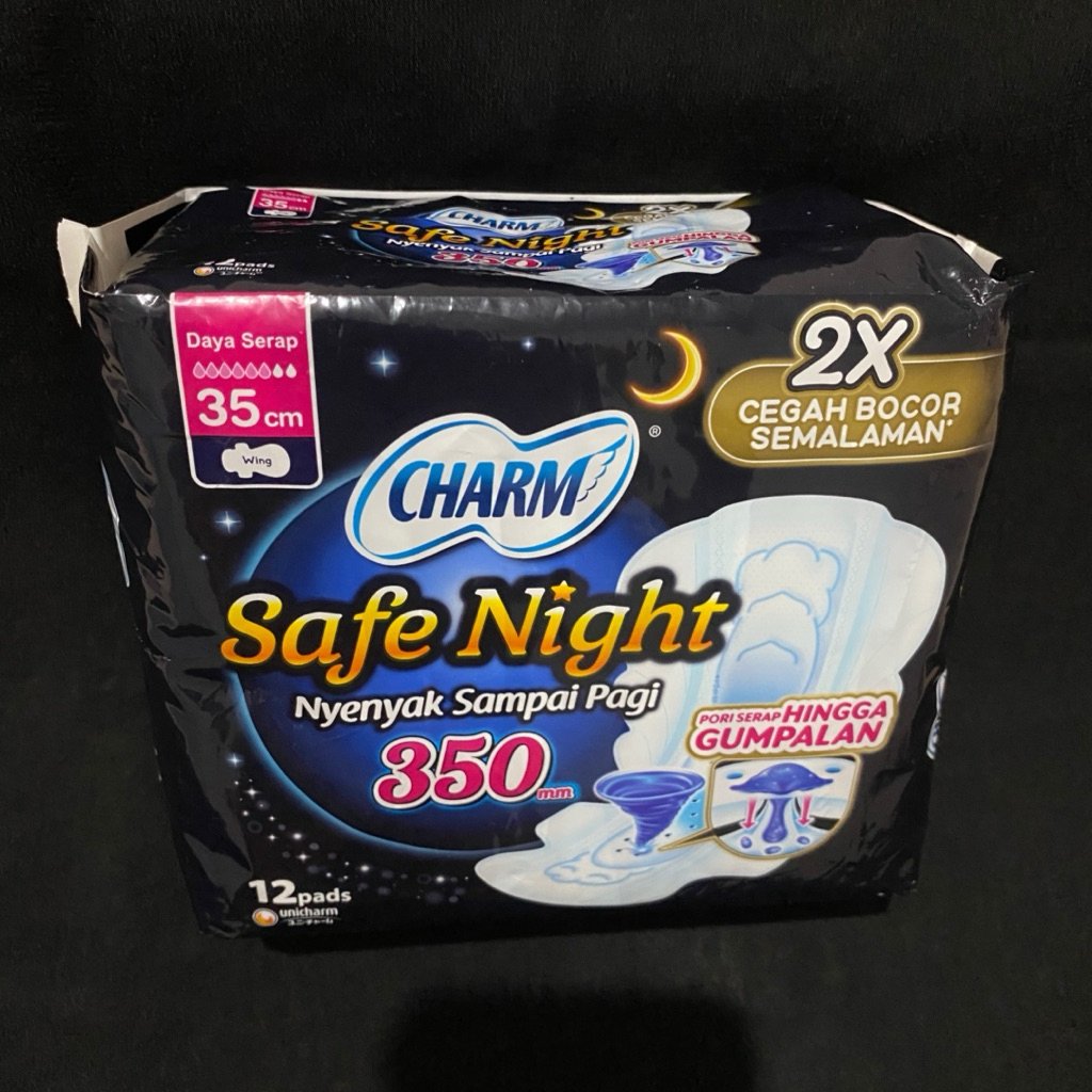 PEMBALUT CHARM SAFE NIGHT PANJANG 35 CM 12 PADS