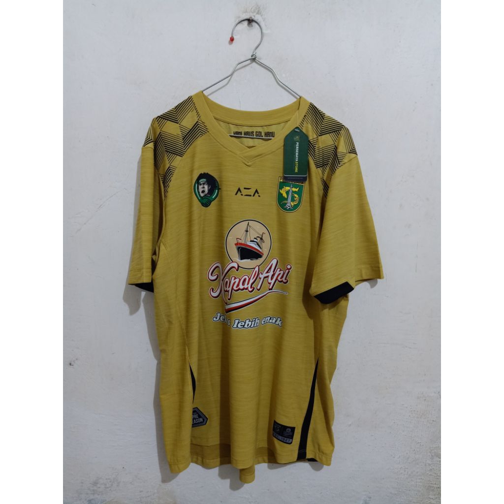 Jersey Persebaya Surabaya Kiper Home Gold Emas Preseason 2023 Original Player Issue AZA LALU