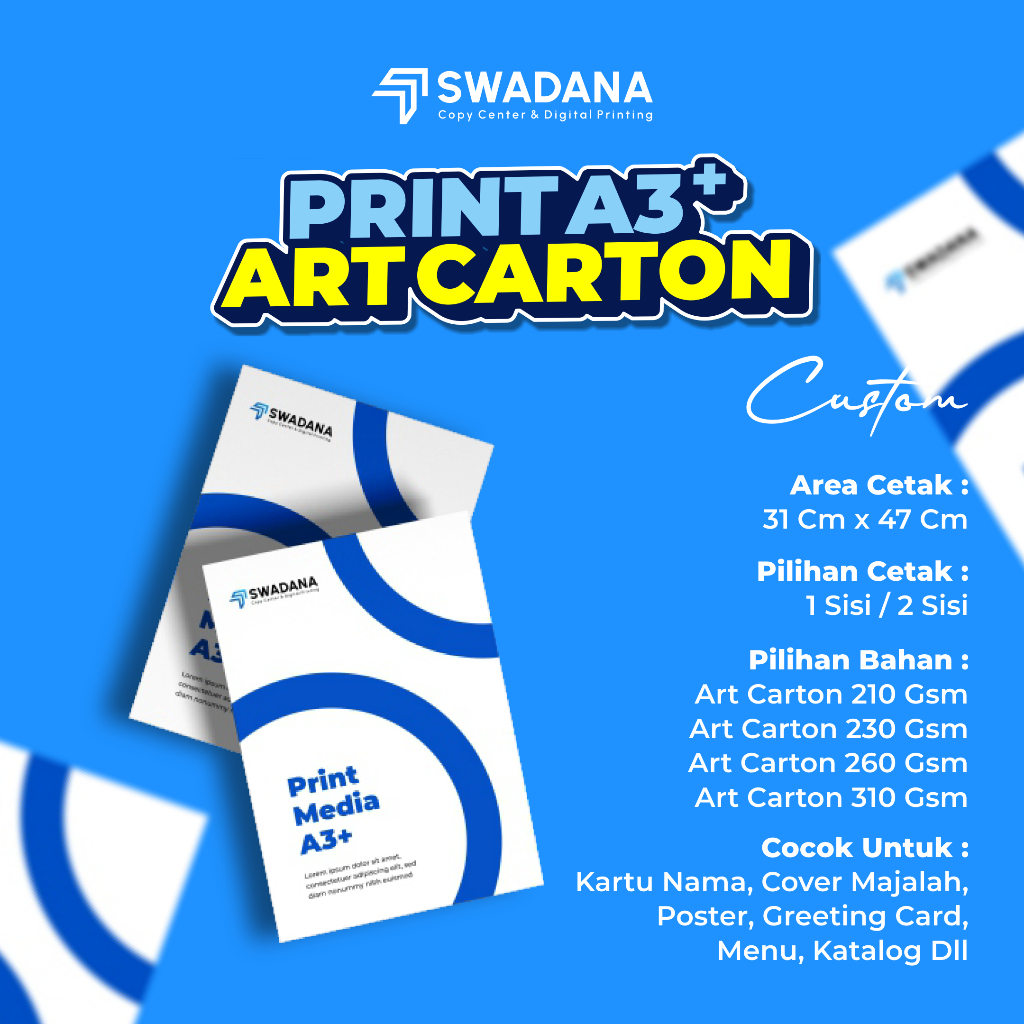 Cetak Art Carton A3+ | 210 - 310 Gsm