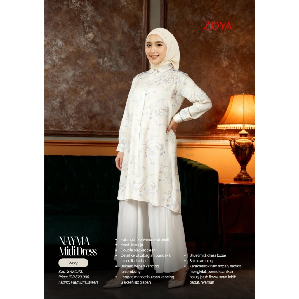 ZOYA NAYMA MIDI DRESS LONG TUNIK