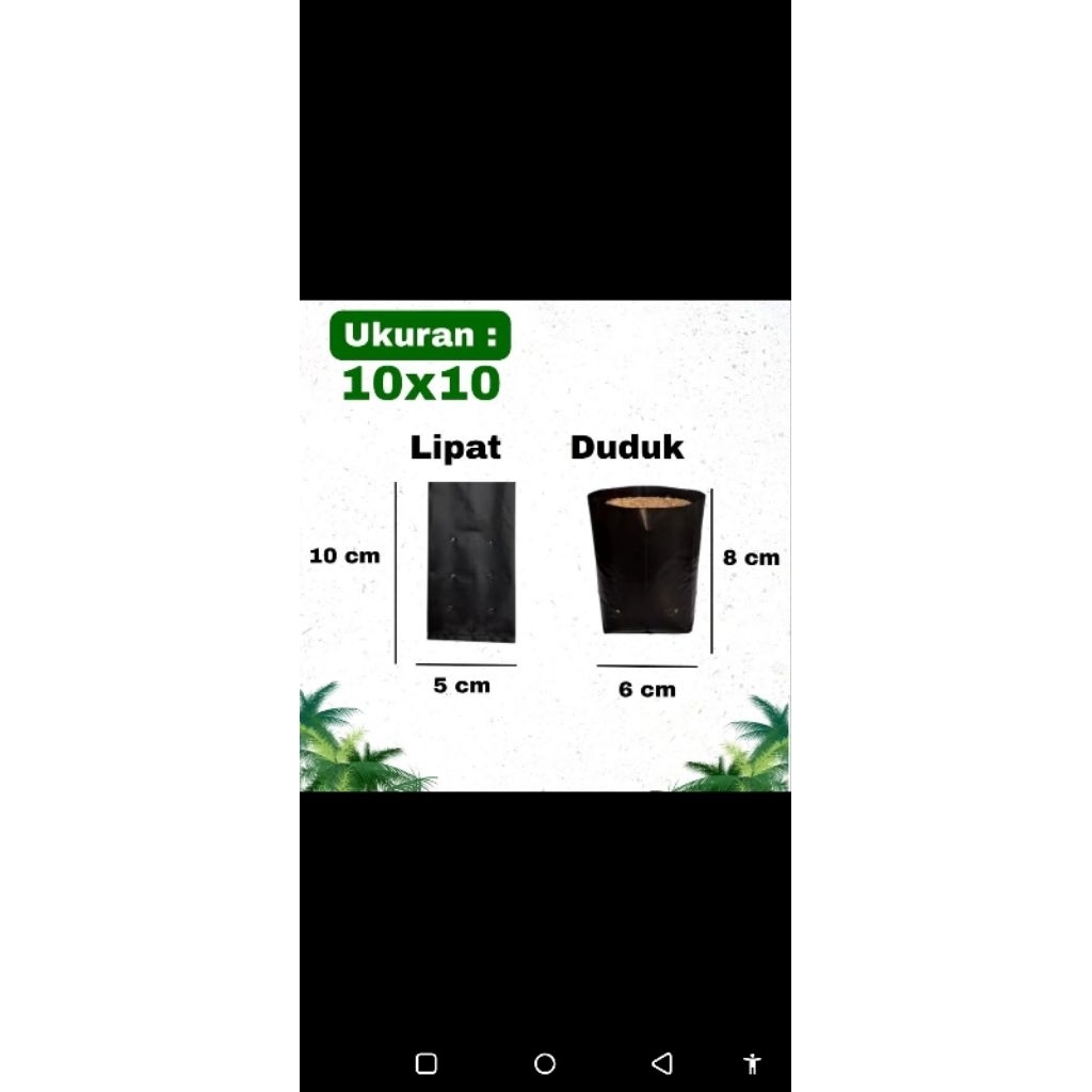 Polybag Tanaman kecil / polibek tanaman kecil uk 10x10