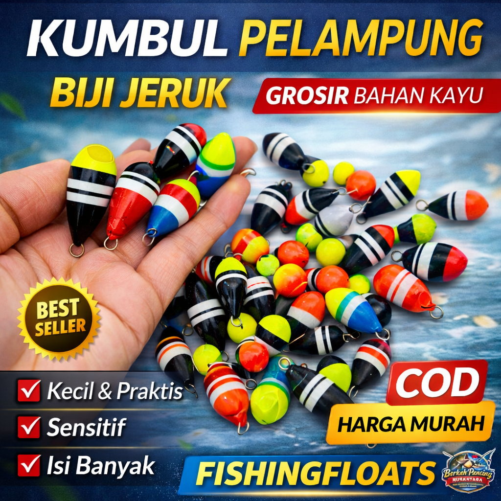 Pelampung Pancing Mini Biji Jeruk Warna Warni / Kumbul Pancing Kecil Murah - Isi 1 PCS Pelampung Wad