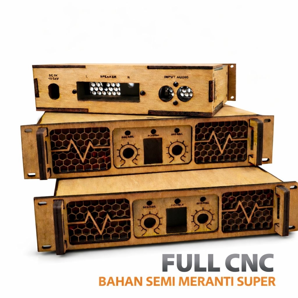 Box Power Mini Built Up Full CNC Model Ashley Miniatur Amplifier Power Bahan Super Premium
