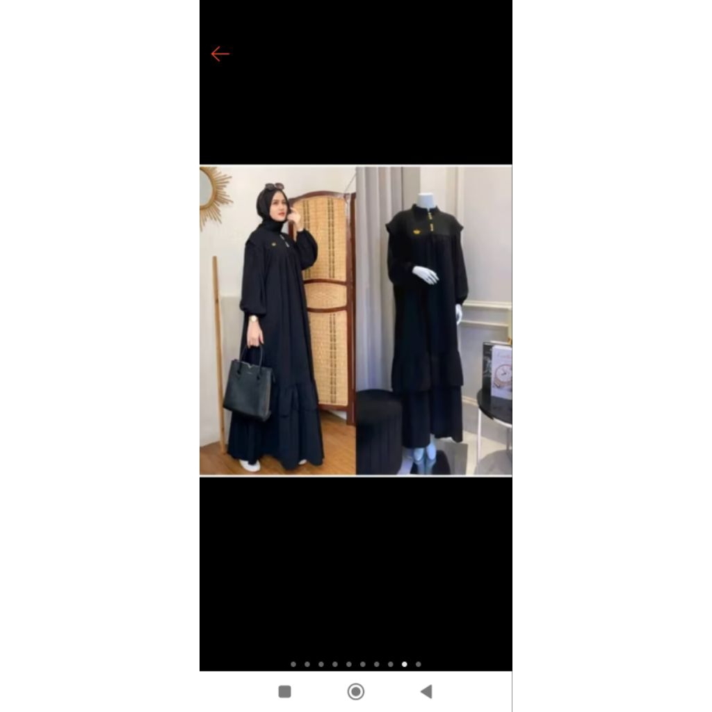 Gamis Crinkle Preloved LD 130 HITAM