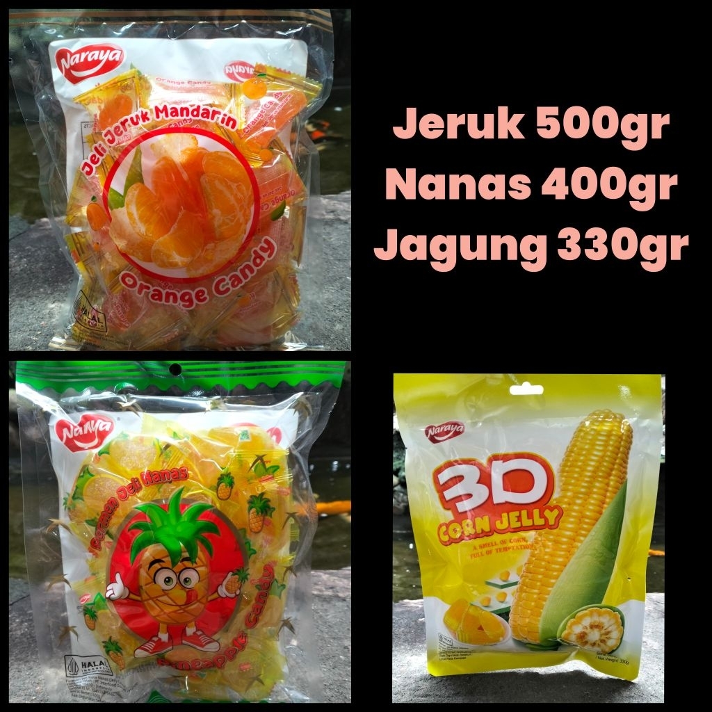 Naraya jelly jeruk 500g, jelly nanas, jelly jagung exp 2027