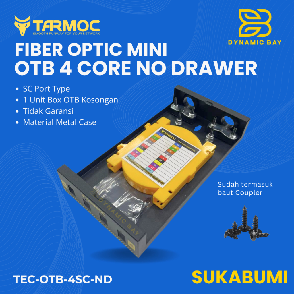 Tarmoc Fiber Optic mini OTB 4 Core SC | Roset FO Besi 4C Kosongan