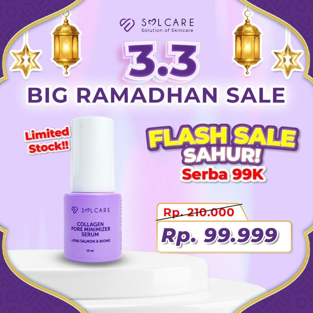 TERMURAH BELI 1 FREE 9 Solcare Collagen Pore Minimizer Serum + DNA Salmon & Biome Serum Penghilang