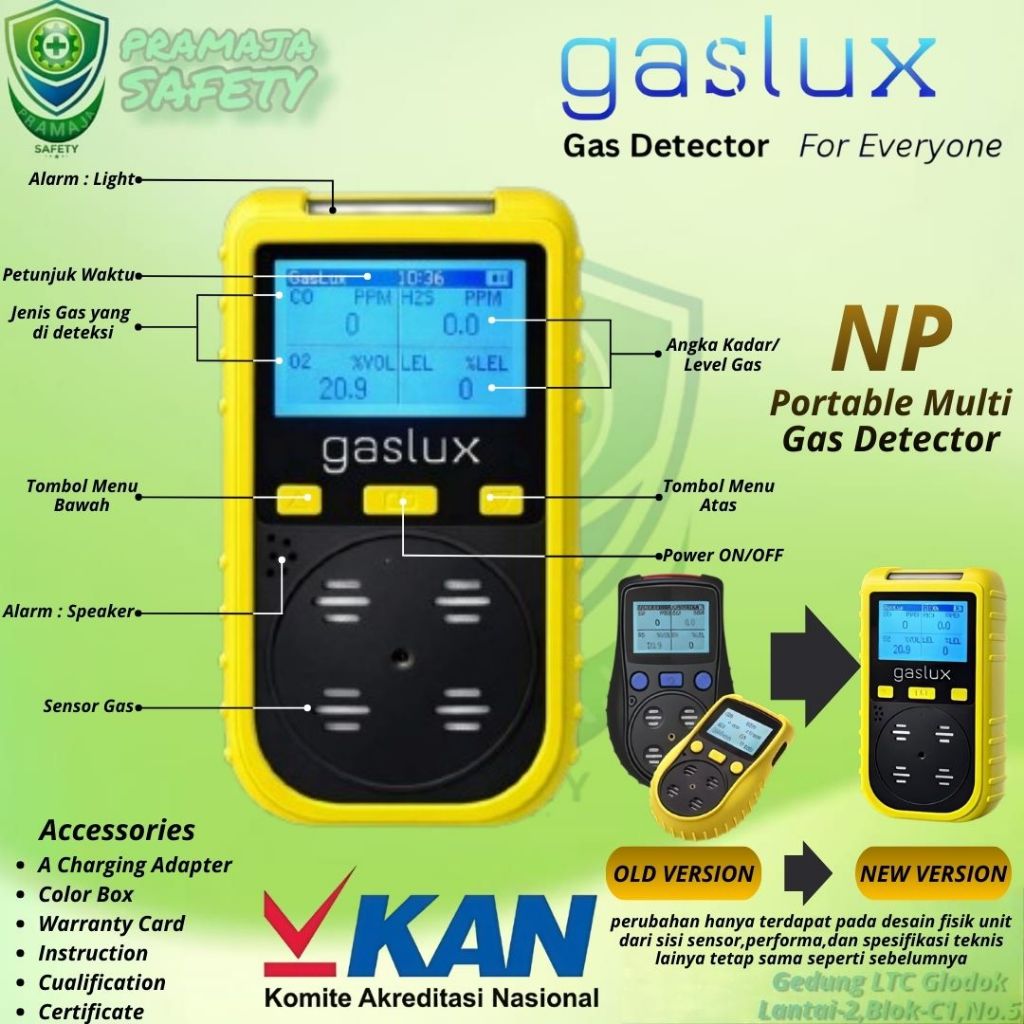 Multi Gas Detector Gaslux Np Portable