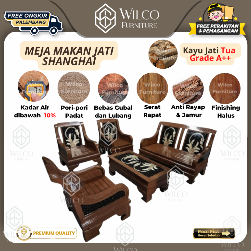 Kursi Tamu Jati Bunga Semut 2111 | Sofa Tamu Jati 2111 Minimalis