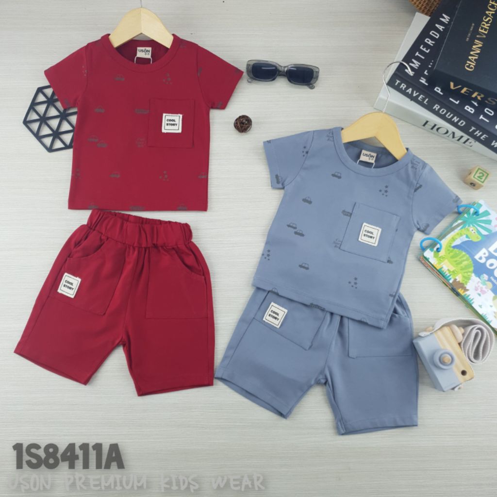 Uson stelan kaos oblong celana kain Cool Story Newborn 0-6 bulan / Baju stelan bayi baru lahir