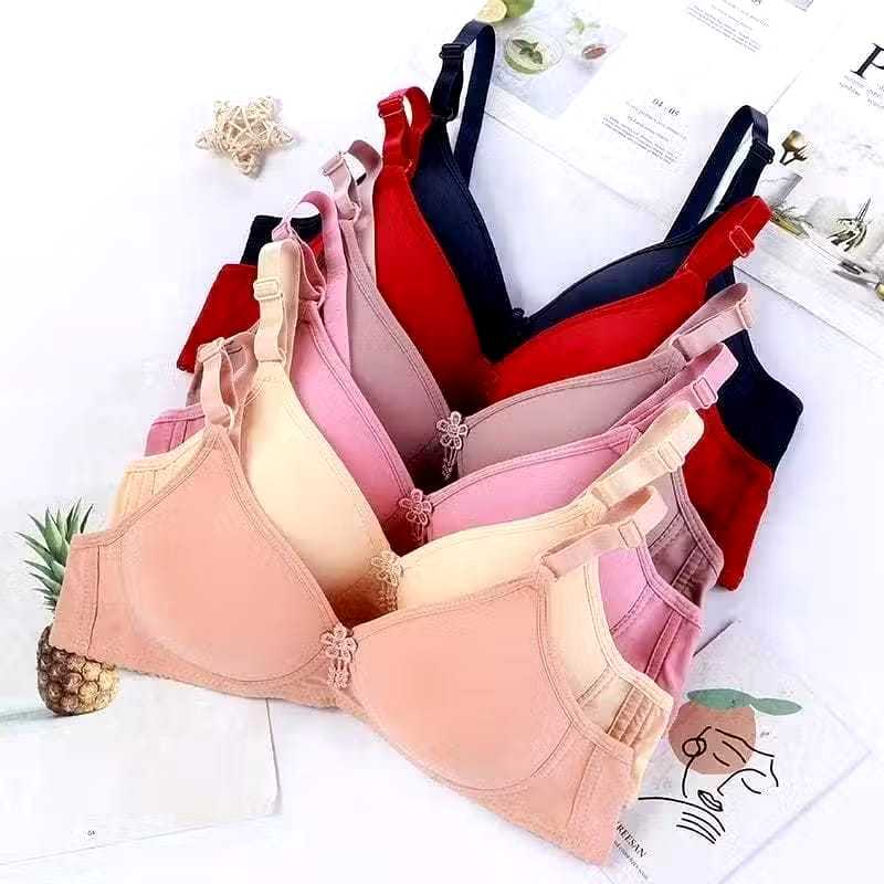 Cuci Gudang Bra Wanita Lingcao A5 Cup A - Busa Tipis Tanpa Kawat, Nyaman Dipakai UK 32-40