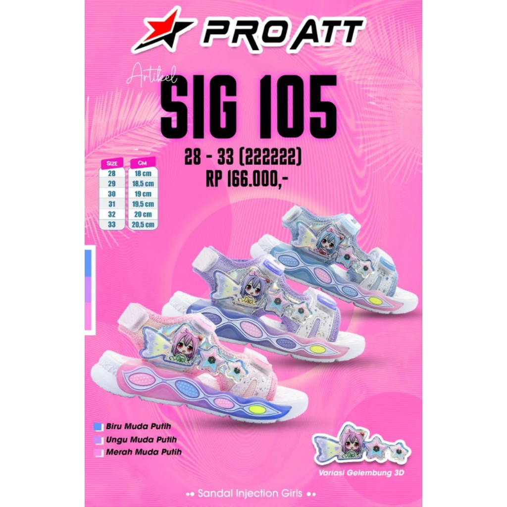 PRO ATT SIG-105 #New Sandal Gunung Anak Perempuan PRO ATT 28-33 100% ORI