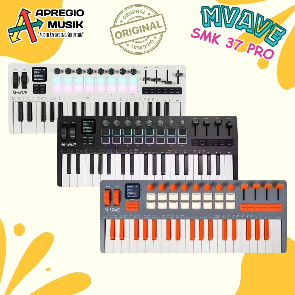 MVAVE M-Vave SMK 37 PRO Elite Midi Keyboard Controller Bluetooth M VAVE SMK37 PRO 37Keys Portable