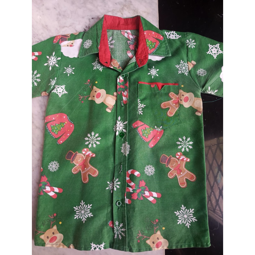 Kemeja Anak Pria Natal Pre Loved