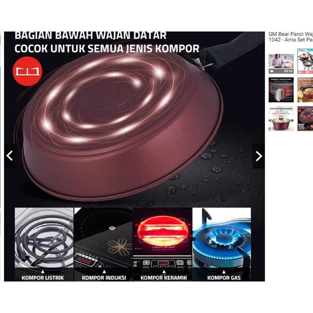 GM Bear Panci Wajan Set isi 3pcs 1042 - Arria Set Panci Penggorengan Panci Set