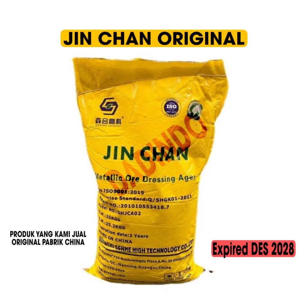 JIN CHAN GOLD Dressing Agent 25Kg Agen Pelarut Emas Ramah Lingkungan Industri Pertambangan