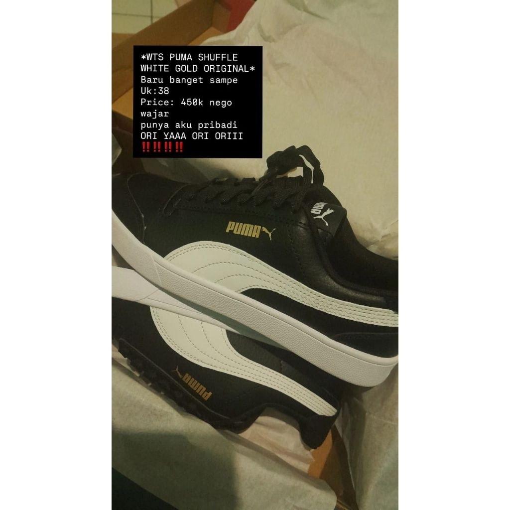 WTS PUMA SHUFFLE WHITE GOLD ORIGINAL PRELOVED PUMA INDONESIA UK:38
