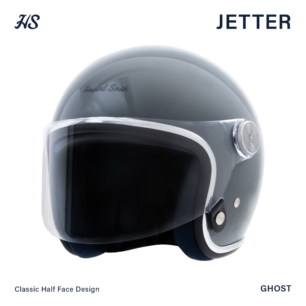 Howard Smith Jetter Retro Helm Half Face - Ghost
