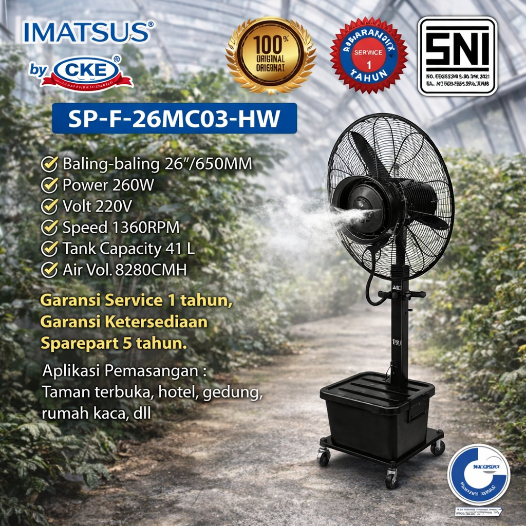 IMATSU'S Spray Fan 26 Inch Misty Fan 60L Kipas Angin Tornado Industri Outdoor