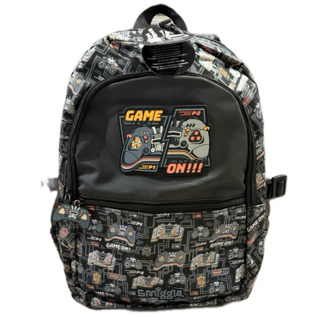 Tas Ransel Smiggle Super Charge Game On Black Senior Backpack 50002