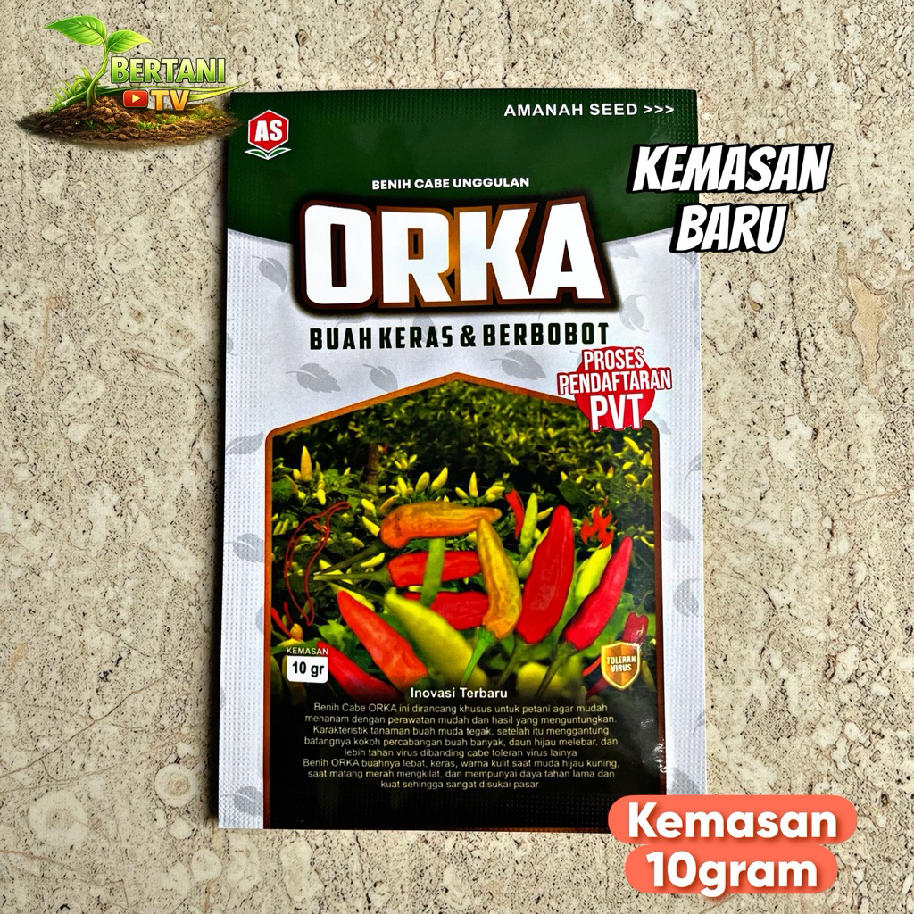 Cabe Rawit ORKA 10 gram , cabe rawit unggul toleran virus , berbuah lebat buah tipe kaliber dan roke