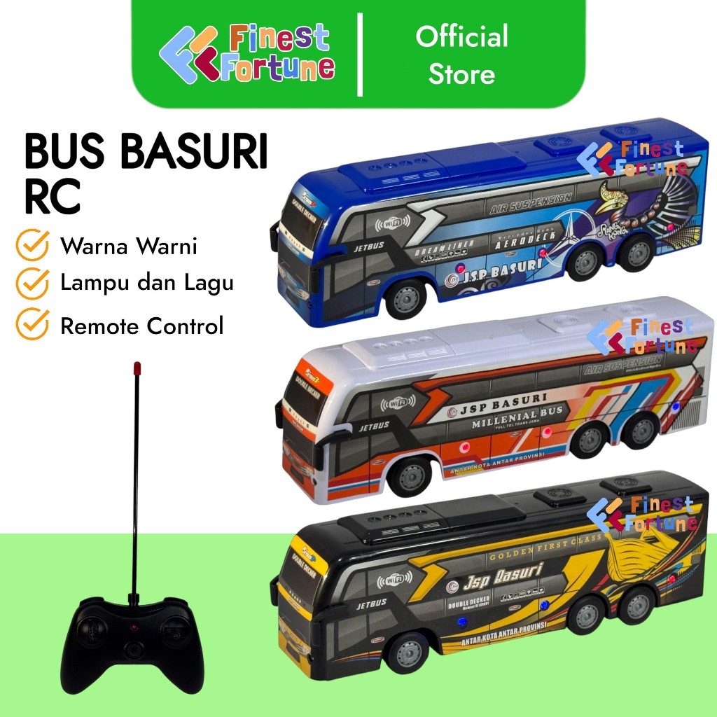 MAINAN ANAK BUS TELOLET BASURI REMOTE CONTROL/ BATERAI & CHARGE (PACKING BUBBLEWRAP TERMASUK)