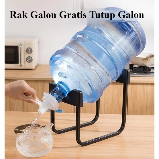 Rak Galon U Dudukan Galon Besi Miring Kaki Tempat Galon Besi Bonus Keran Model U Rack Aqua Set Penya