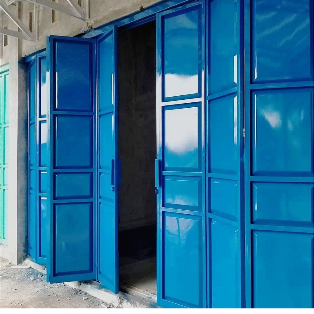 Jasa Pembuatan Pintu Henderson Minimalis – Pintu Lipat Garasi Besi Hollow & Plat Tekuk – Pintu Ruko 
