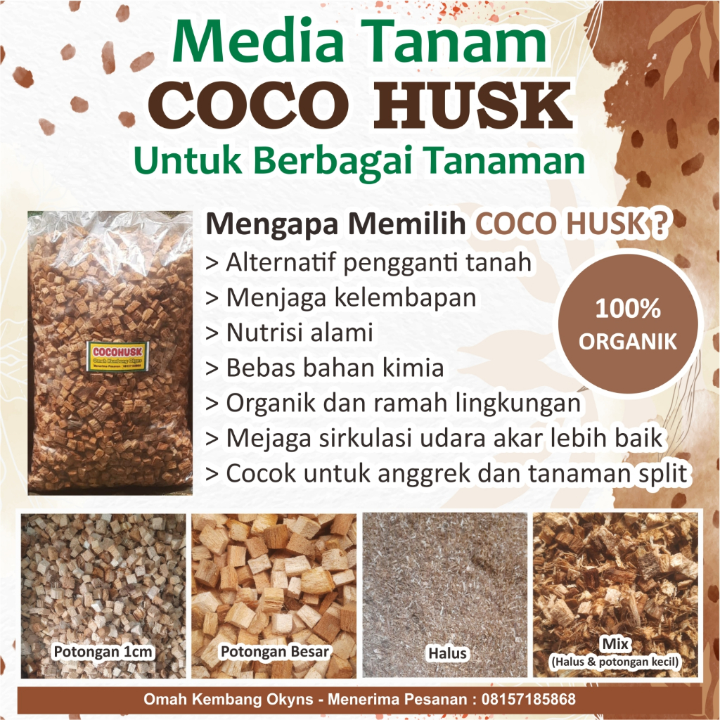 Coco Husk Chips / Sabut Kelapa Media Tanam Hias (Anggrek) / Alas Reptile Murah