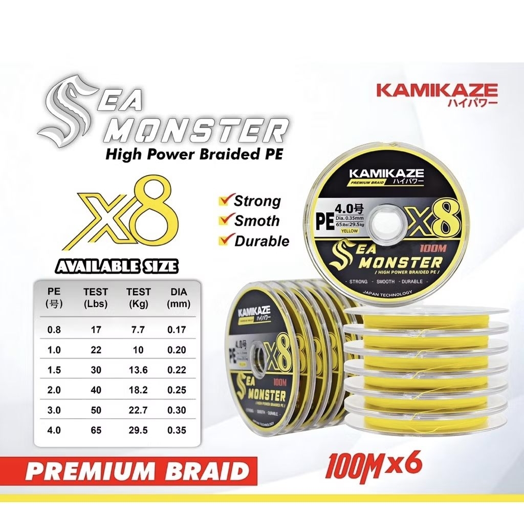 Pe Kamikaze sea monster x8 100m