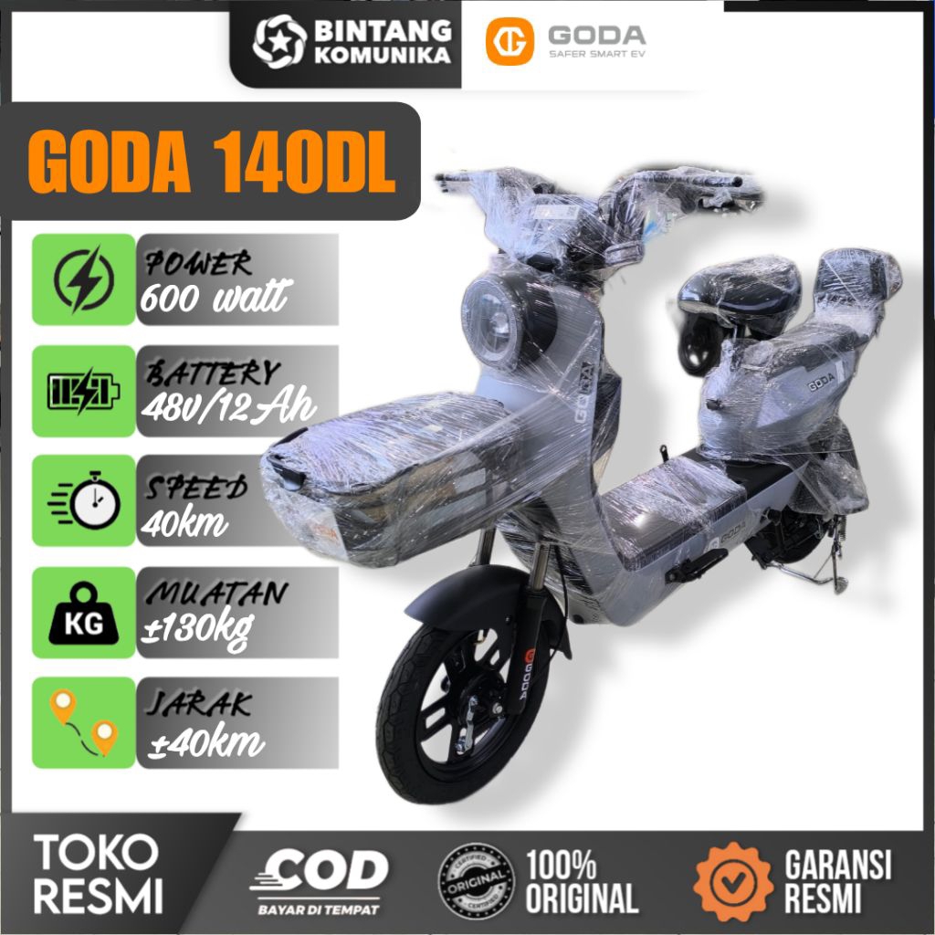 SEPEDA LISTRIK GODA 140DL 600WATT Keranjang Luas TERBARU