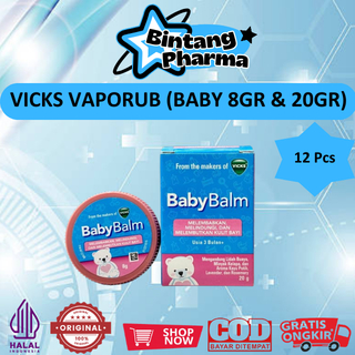 [GROSIR] VICKS VAPORUB (BABY 8GR & 20GR) ISI 12 PCS - MEREDAKAN BATUK DAN PILEK BAYI (3BULAN+)